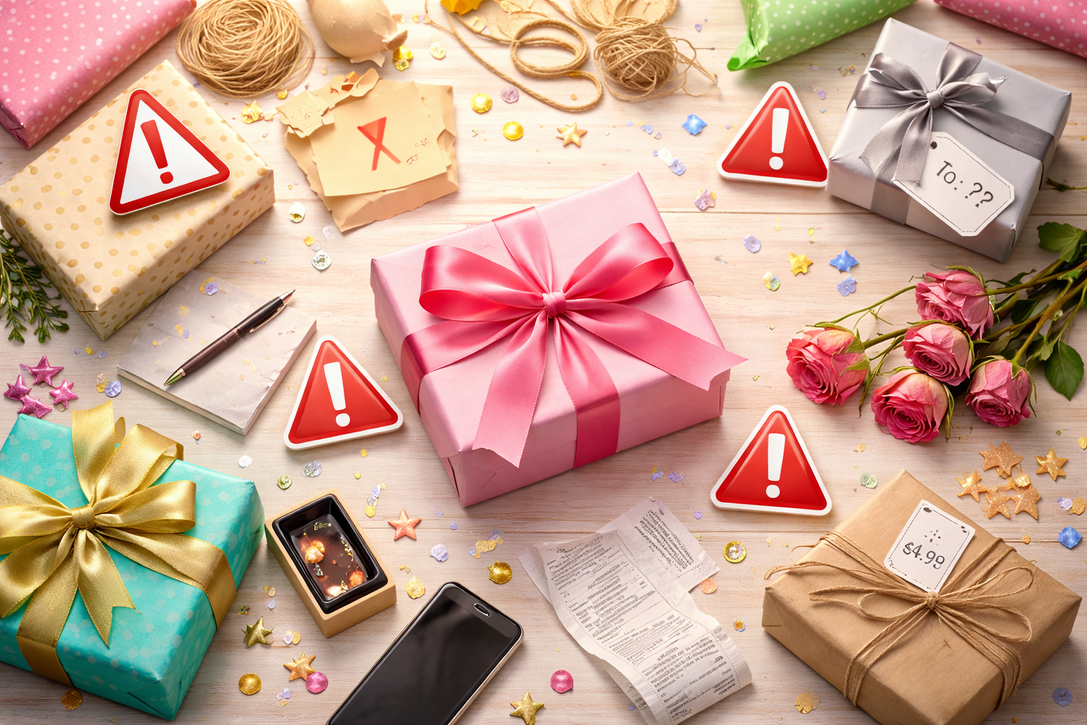 Beautiful gift boxes and celebration setup for gift ideas website